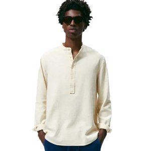 🆕 ZARA MAN COTTON - LINEN BLEND SHIRT Small